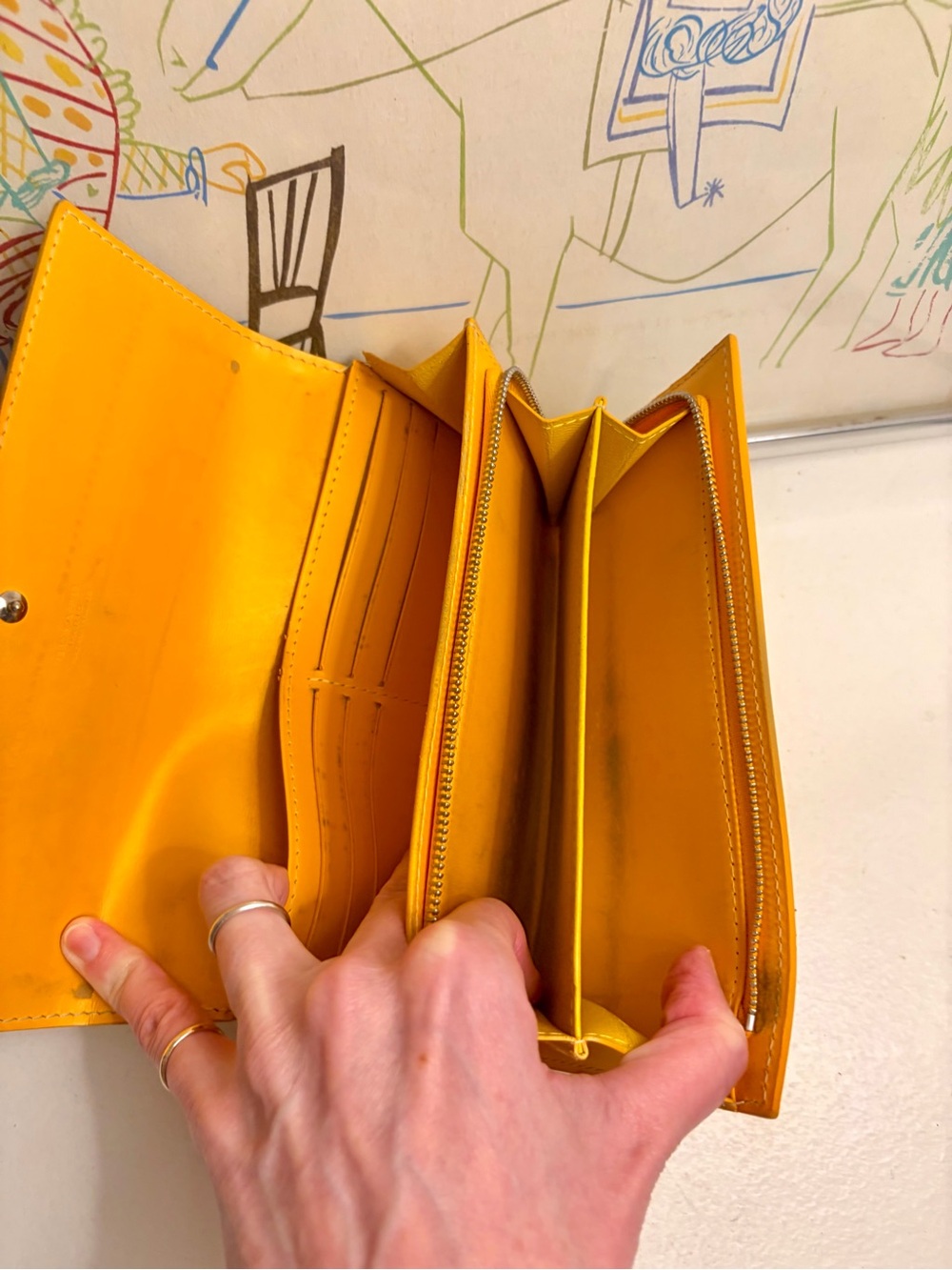 Goyard—Authentic Varenne leather wallet, yellow - Picture 5 of 8